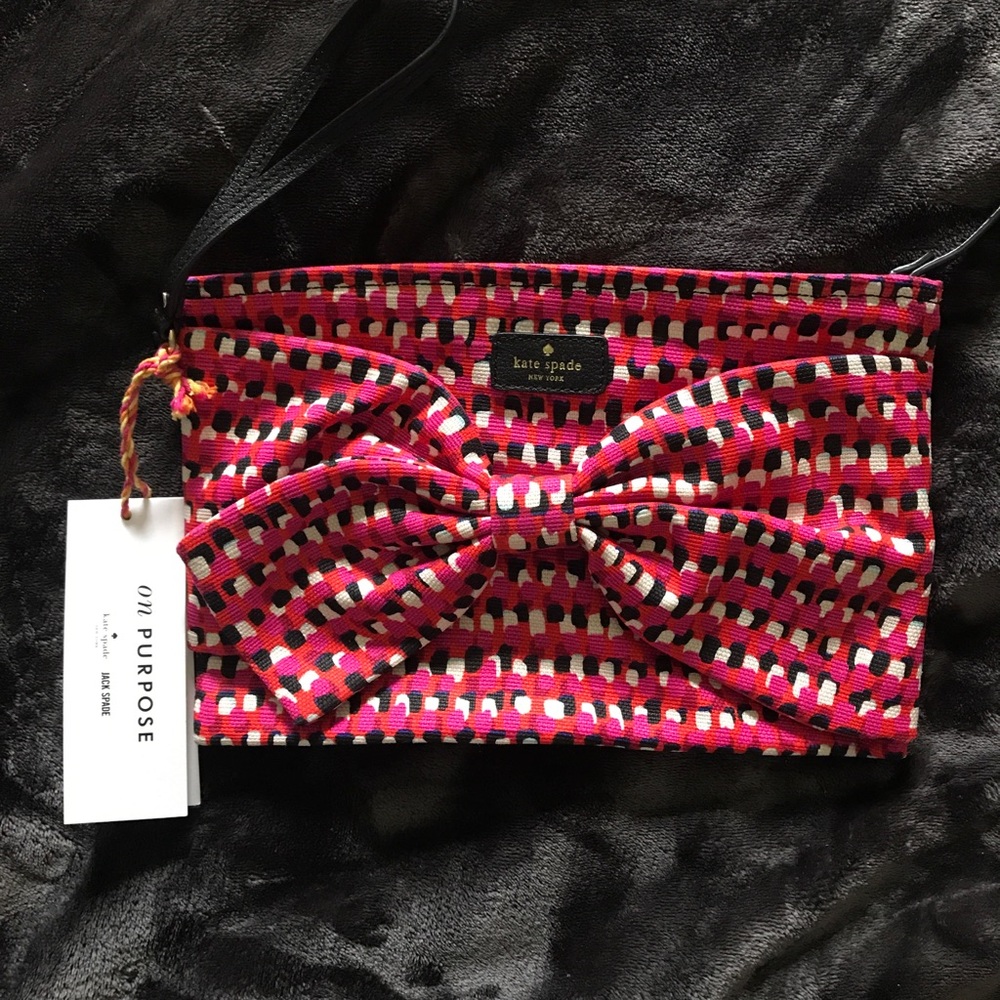 Kate Spade pink bow clutch